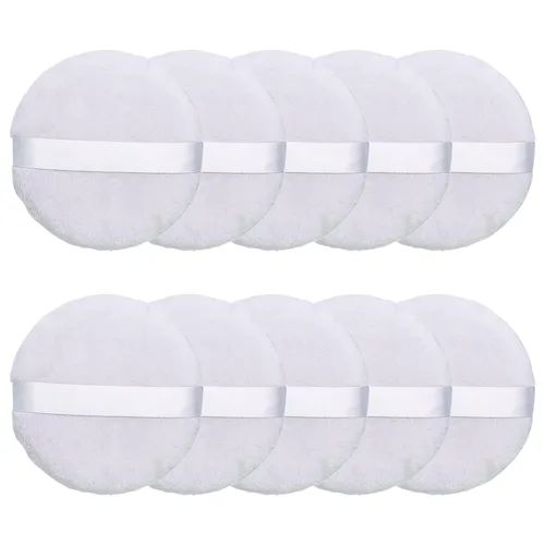 Miniatura 8 de Topwon Soplo de polvo de 4 pulgadas, lavable de cuerpo grande para limpieza facial, maquillaje y mezcla de base de polvo, suave y peludo 3 PAQUETES