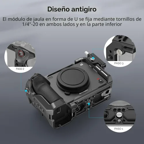 Miniatura 11 de SmallRig Jaula para Sony FX30 FX3 FX3 FX3A con abrazadera de cable para HDMI, superficie negra brillante clásica, incluye zapata fría y riel NATO