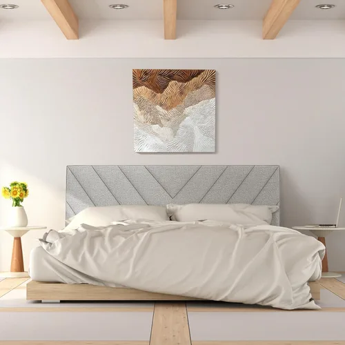 Miniatura 2 de Giantex Cabecero tapizado de lino para marco de cama Full y Queen, cabecero capitonado con botones de ancho ajustable solamente con patas de madera