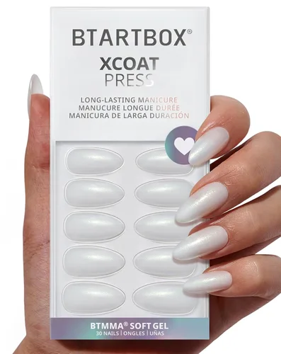 Miniatura 17 de BTArtbox Uñas Postizas Blancas Cortas a Presión - Uñas Postizas de Gel Suave en Forma de Almendra, Uñas Blancas con Pegamento para Uñas, Uñas