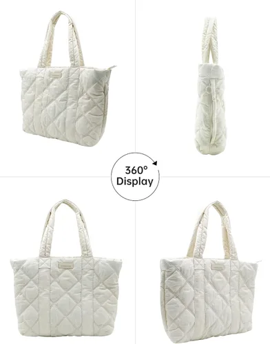 Miniatura 7 de Amazing Song Bolso de mano acolchado para mujer, bolso de hombro grande acolchado, bolso de diseñador de trabajo con cierre de cremallera
