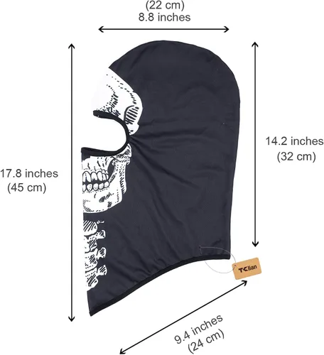Miniatura 5 de TClian Máscara de calavera, pasamontañas, bandana de fantasma, máscara de cara completa, máscara de Halloween