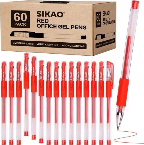 Miniatura 10 de Bolígrafos de gel negros a granel, paquete de 60 bolígrafos de tinta de gel de punta fina de 0.028 in, tinta negra suave de secado rápido, sin