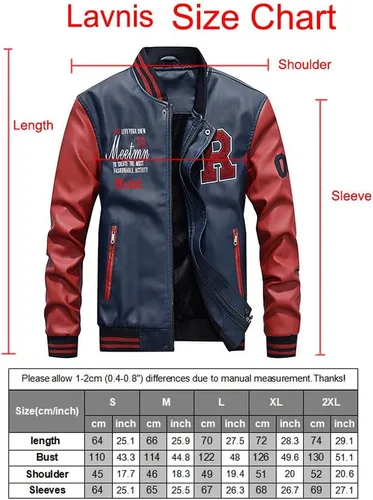Miniatura 5 de Lavnis Chaqueta de piel sintética para hombre, cuello alto, abrigo ajustado, Negro