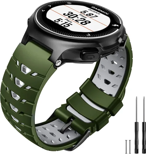 Miniatura 9 de Para Forerunner 630/235/620/735XT/220/230/Approach S20/S6/S5, correa de reloj de silicona suave de dos en uno, rojo-negro