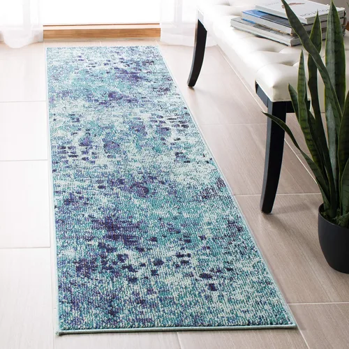 Miniatura 26 de SAFAVIEH MAD425H Madison Collection Alfombra decorativa cuadrada de 3', gris/naranja, diseño abstracto bohemio desgastado, no desprende pelusa