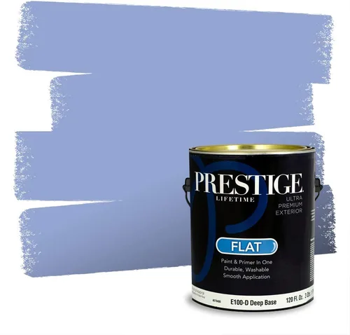 Miniatura 1387 de Pintura Exterior + imprimación PRESTIGE, todo-en-uno, 1 galón, acabado mate, color comparable al Valspar* Royal Gray* VS151-Gris real