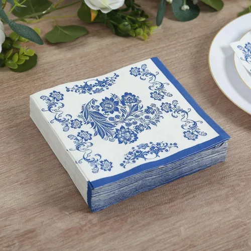 Miniatura 16 de Efavormart - Paquete de 20 servilletas de papel con estampado floral blanco y verde salvia, altamente absorbentes, suaves, de 2 capas, desechables