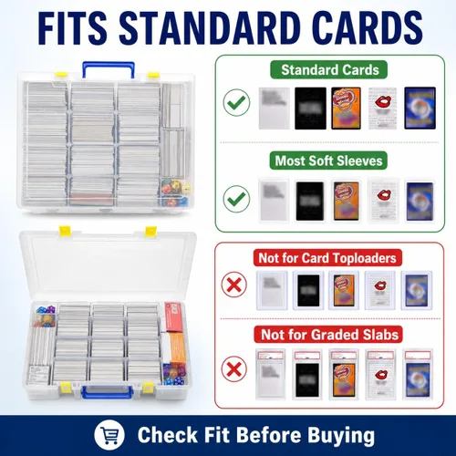 Miniatura 2 de Xuerdon Caja de Almacenamiento de Tarjetas Coleccionables, Estuche Organizador para 2300+ Cartas de Juego Compatible con PM TCG/para Yugioh