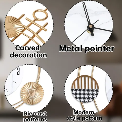 Miniatura 2 de Reloj de Pared para Sala de Estar, Cuarzo de Calidad Silenciosa Operado con Batería con Péndulo, Relojes de Pared Grandes Analógicos para Sala