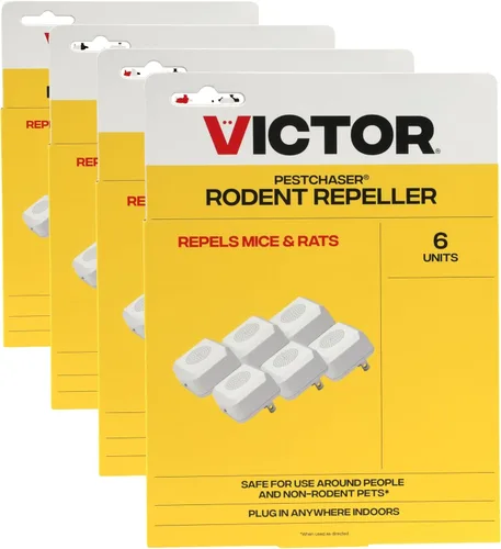 Miniatura 14 de Victor PestChaser - Repelente ultrasónico de roedores para interiores con luz nocturna, paquete de 3 dispositivos de enchufe disuasorio de roedores