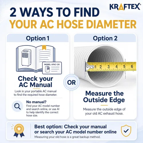 Miniatura 3 de Kraftex Manguera de aire acondicionado. Ventilación de manguera de escape de CA portátil. Compatible con LG, Delonghi y muchos más acondicionadores