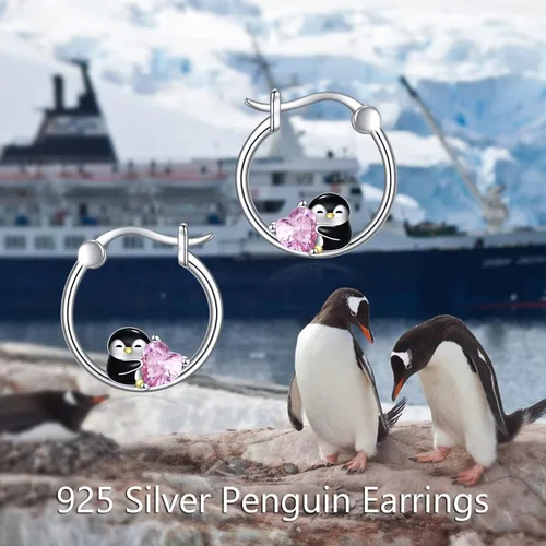 Miniatura 3 de POPLYKE Aretes de aro de animales para mujer, de plata de ley 925, hipoalergénicos, joyería para regalo de cumpleaños