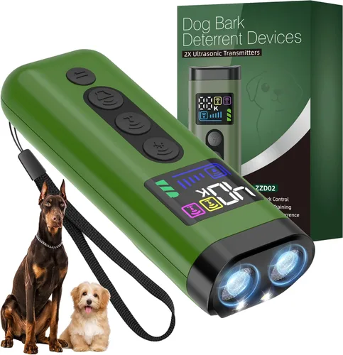 Dispositivo disuasorio de ladridos de perro, rango de 65 pies, dispositivo ultrasónico de disuasión de ladridos 3X y entrenador ultrasónico para