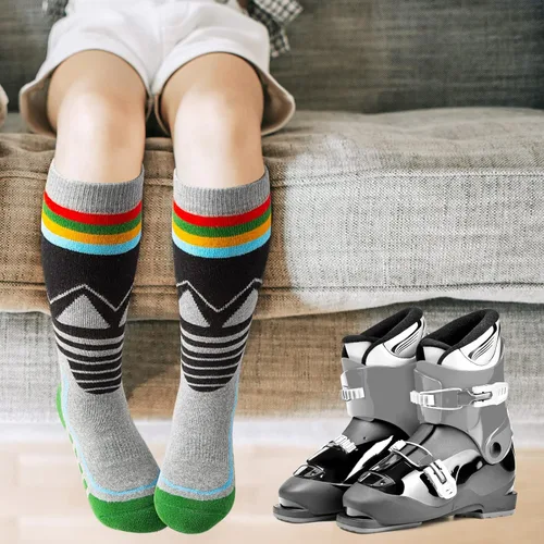 Miniatura 6 de YOVOHARI Calcetines de esquí para niños, 2 pares3 pares de calcetines de nieve gruesos y cálidos para niños y niñas, esquí, snowboard