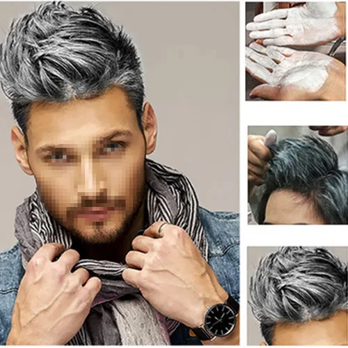 Miniatura 3 de Cera temporal de color blanco para el cabello, color natural en aerosol lavable para niños, mujeres y hombres, para cabello claro oscuro, peinado