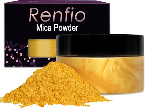 Miniatura 38 de Renfio Polvo de mica, polvo de mica de 60 colores para resina epoxi natural, pigmento de color, pigmento en polvo, botellas de 0.25 onzas, pigmentos