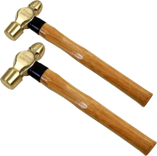 Miniatura 23 de WEDO Martillo de Bola de Latón con Mango de Fibra de Vidrio, Martillo de Bola Pein, 1lb, 280mm, 11