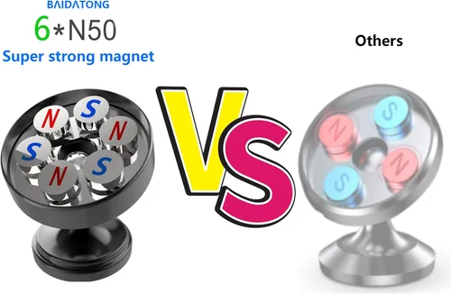 Miniatura 2 de Paquete de 2 soportes magnéticos para teléfono para automóvil, soportes magnéticos [4 placas] para soportes de teléfono de automóvil para tu