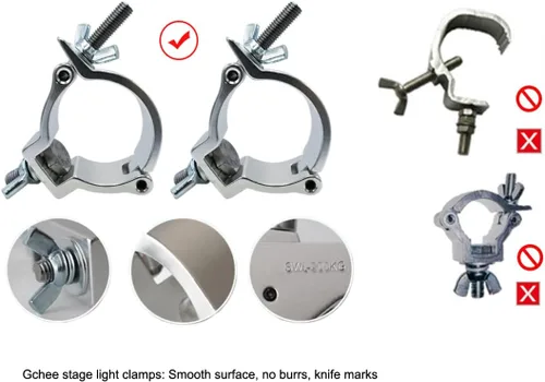 Miniatura 5 de Abrazadera de luz de escenario, abrazaderas O de carga de 22 libras/165 libras/220 libras de aleación de aluminio para DJ, montaje de gancho