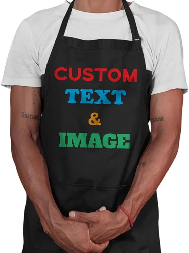 Miniatura 9 de ROKO CLOTHING Delantal de chef personalizado, diseño personalizado, delantal de cocina con dos bolsillos y correa ajustable para mujeres y hombres