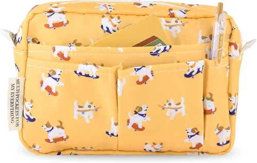 Miniatura 11 de qianshan Organizador de Portafolio con Múltiples Bolsillos, Bolsa de Cosméticos Impermeable con Cremallera de Viaje, Bolsa de Almacenamiento