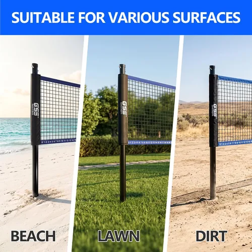 Miniatura 9 de GSE Games & Sports Expert Outdoor Badminton and Volleyball Combo Set, Yard Net Game Set with Ball, Pump, Boundary Line and Carry Bag for Backyard