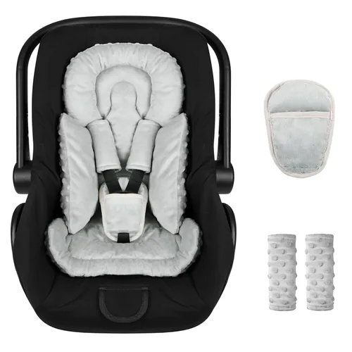 Miniatura 10 de Inserto de asiento de automóvil para niño y niña, inserto de asiento de automóvil para recién nacido 3 en 1 con almohadillas para correa, soporte