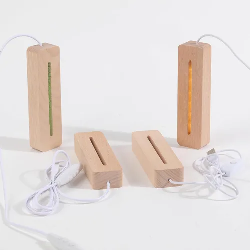 Miniatura 5 de Molde de Fundición de Resina Molde de Silicona Suministros Paquete de 2 de 6 Pulgadas Cuboide Redondeado Base de Madera LED Base LED Rectangular