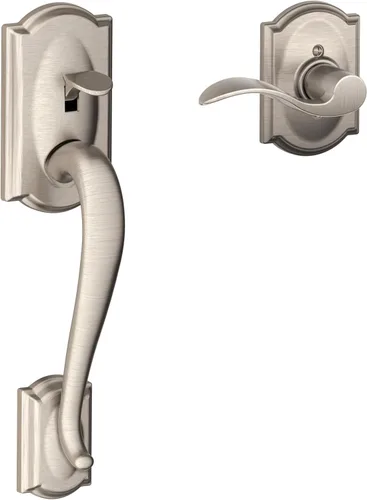 Miniatura 18 de SCHLAGE FE285 622 Acc CAM LH Juego de Manijas Mitad Inferior, Moldura Interior Camelot, Negro Mate