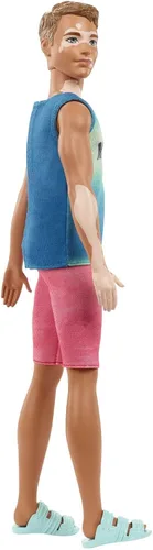 Miniatura 6 de Muñeca Barbie Fashionistas Ken #192 con Cabello Castaño Recortado y Vitiligo en Tank Top Malibu, Shorts y Sandalias