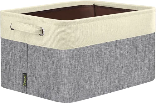 Miniatura 29 de BALEINE 1 paquete de contenedores de almacenamiento de tela para estantes, cestas de almacenamiento de lino para organizar, contenedores decorativos