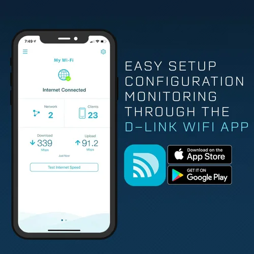 Miniatura 7 de D-Link Enrutador WiFi, AC1750 Internet inalámbrico para transmisión en el hogar Gigabit y juegos, Smart Dual Band MU-MIMO Controles parentales QoS