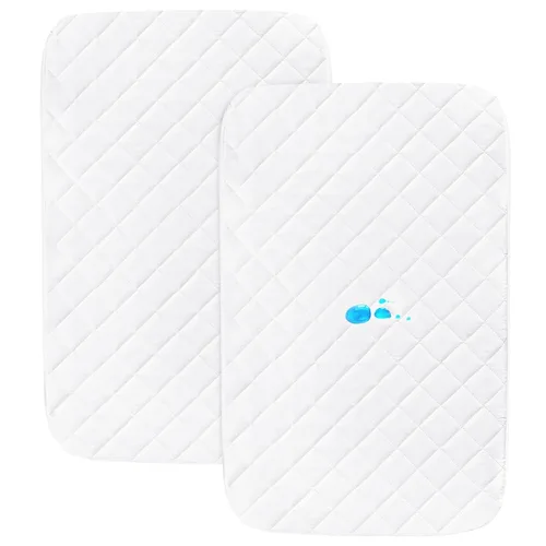 Miniatura 7 de Funda de colchón de moisés para colchón de reloj de arena/moisés ovalado, protector de colchón impermeable acolchado para moisés (32 x 17 pulgadas)