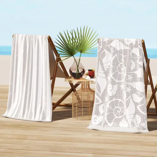 Great Bay Home Toallas de Playa 100% Algodón | Paquete de 2 Toallas de Piscina de 30 x 60" Azul Marino para Adultos y Niños | Toallas Absorbentes y