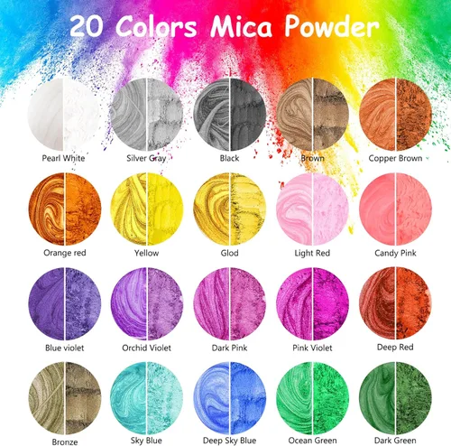 Miniatura 6 de KISREL Resina epoxi de 1 galón – Kit de resina epoxi transparente con 20 pigmentos y 20 colores de polvos de mica, sin amarillamiento, sin burbujas