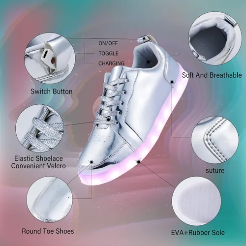 Miniatura 3 de YIQIZQ Led Shoes for Men Women Light Up Sneakers Shoes Low Tops USB Charging Glowing Luminous Sneakers for Festivals, Christmas, Halloween, New Year