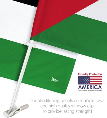 Miniatura 2 de Bandera palestina de coche bandera de Palestina para Carros Auto pequeños regalos Palestina Decoración de 12 x 18 pulgadas Soporte de montaje Clip