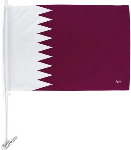 Miniatura 2 de Bandera de coche de Qatar para la Copa del Mundo 2022, 2 unidades, 32 banderas de país para carros, decoración de automóviles, pancarta pequeña
