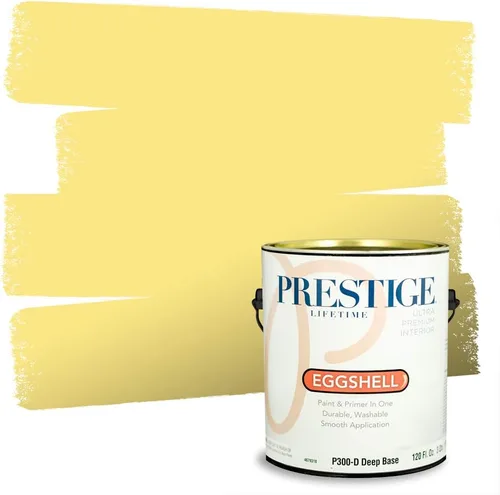 Miniatura 139 de PRESTIGE Pinturas Pintura Exterior e Imprimación En Uno, 1 Galón, Satinado, Pareja Comparable de Benjamin Moore* Amarillo* 320BM-PCM