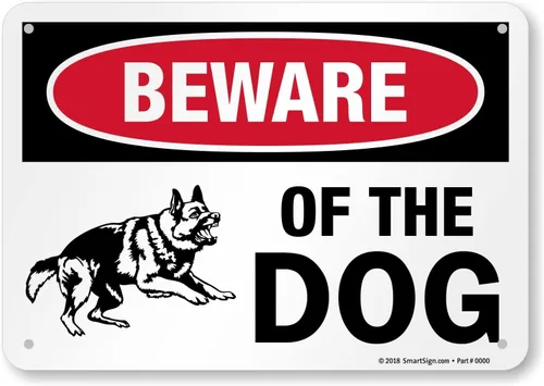 Miniatura 12 de SmartSign Letrero de metal con gráfico "Beware of The Dog" de 7 x 10 pulgadas, aluminio laminado a prueba de óxido, rojo, negro y blanco, fabricado