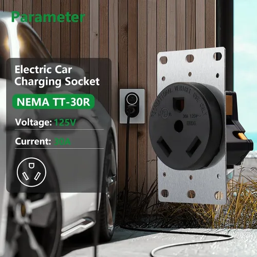Miniatura 4 de Wengart NEMA TT-30R Receptáculo para caravana, toma de pared industrial de 30 amperios y 125 V para cámperes, caravanas y remolques de viaje