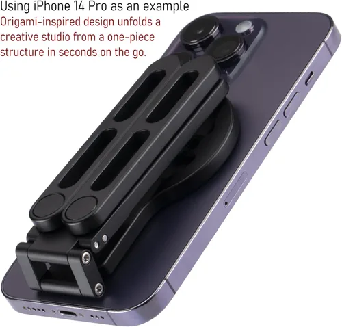 Miniatura 9 de Trípode de bolsillo compatible con MagSafe, sujeción magnética resistente, altura ajustable para teléfonos MagSafe, ideal para vlogging