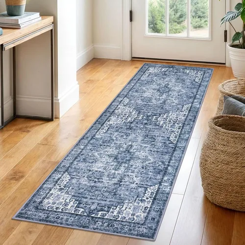 Miniatura 117 de SIILOOM Alfombra lavable de 2 x 3 pies, alfombra suave color taupe ceniza para entrada, tapete antideslizante para puerta de interior, tapete