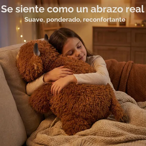 Miniatura 6 de Mewaii Mom's Choice Award Animales de peluche con peso de 4 libras de vaca de las tierras altas, felpa pesada de 23 pulgadas y congestionada