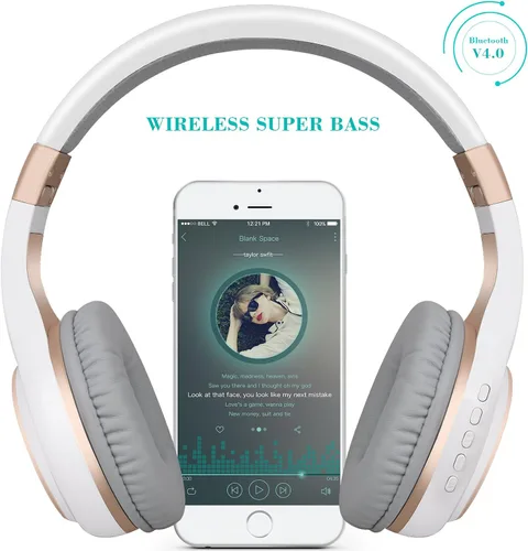 Miniatura 2 de Auriculares Bluetooth Riwbox, XBT-80 - Auriculares inalámbricos plegables con Bluetooth, estéreo, con micrófono y control de volumen, con cable e