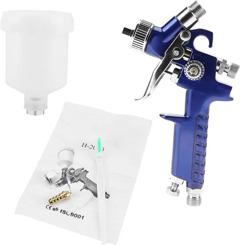 Miniatura 6 de pistola de gravedad para pintar, Mini spray neumático profesional 0.8/0.039 in boquilla para reparación de pintura de automóviles (H-2000A 0.031 in)