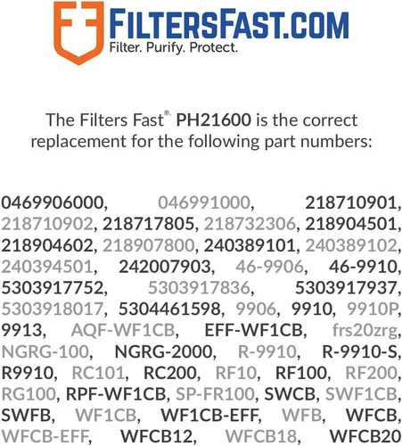 Miniatura 3 de Filters Fast PH21600 Reemplazo compatible para Frigidaire RC-900 Cartucho de filtro de agua para refrigerador de carbón activado para dispensador