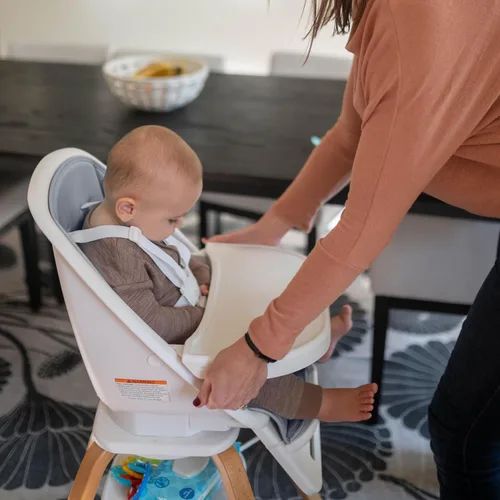 Miniatura 4 de TruBliss Turn-A-Tot - Silla alta para bebés y niños pequeños, comedero portátil de madera 2 en 1 o asiento ajustable para niños con giro de 360 Earl