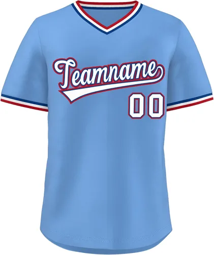 Miniatura 40 de KXK - Camiseta de béisbol personalizada con nombre y número cosidos, estilo Hip Hop, con cuello en V, atlética, para hombres, mujeres y jóvenes